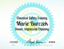 Marie Burczek Chemical Safety Training Savvy Cleaner Training