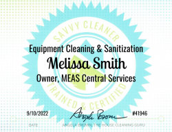 Melissa Smith Equipment Cleaning and Sanitization Savvy Cleaner Training