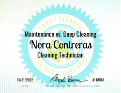 Nora Contreras Maintenance vs. Deep Cleaning Savvy Cleaner Training 1000x772