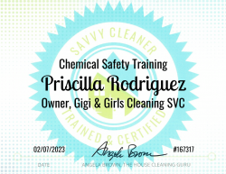 Priscilla Rodriguez Chemical Safety Training Savvy Cleaner Training