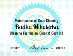 Radka Mikulecka Maintenance vs. Deep Cleaning Savvy Cleaner Training