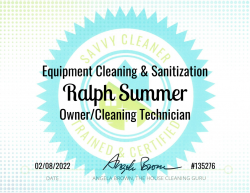 Ralph Summer Equipment Cleaning and Sanitization Savvy Cleaner Training