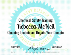 Rebecca McNeil Chemical Safety Training Savvy Cleaner Training