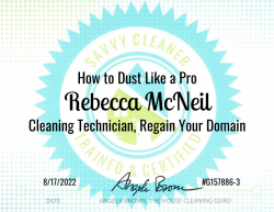 Rebecca McNeil Dust Like a Pro Savvy Cleaner Training