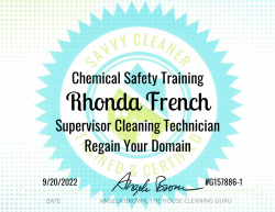Rhonda French Chemical Safety Training Savvy Cleaner Training