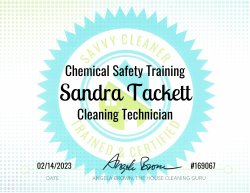 Sandra Tackett Chemical Safety Training Savvy Cleaner Training