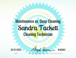 Sandra Tackett Maintenance vs. Deep Cleaning Savvy Cleaner Training