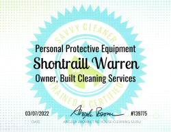 Shontraill Warren Personal Protective Equipment Savvy Cleaner Training