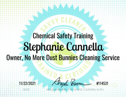 Stephanie Cannella Chemical Safety Training Savvy Cleaner Training