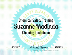 Suzanne Madinda Chemical Safety Training Savvy Cleaner Training