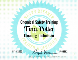 Tina Potter Chemical Safety Training Savvy Cleaner Training