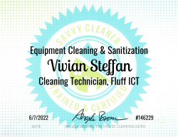 Vivian Steffan Equipment Cleaning and Sanitization Savvy Cleaner Training